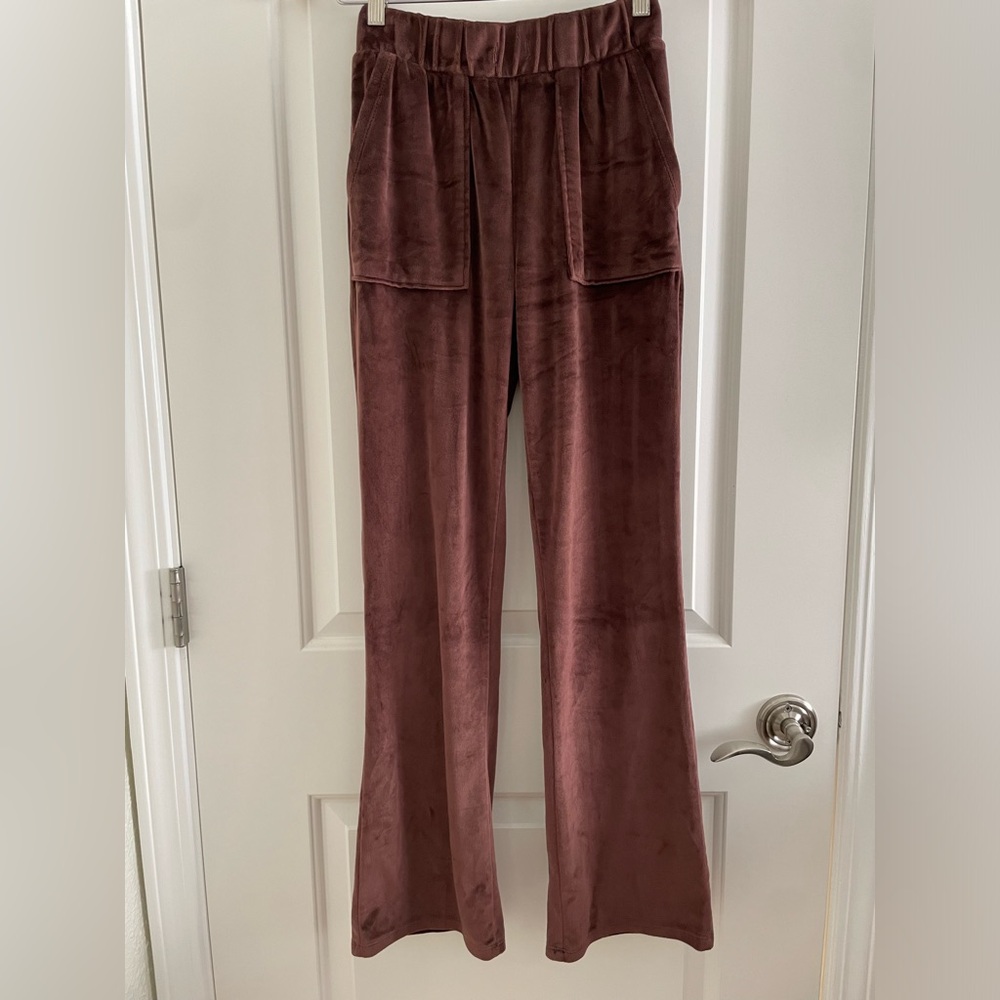 Mocha Velour Track Pants